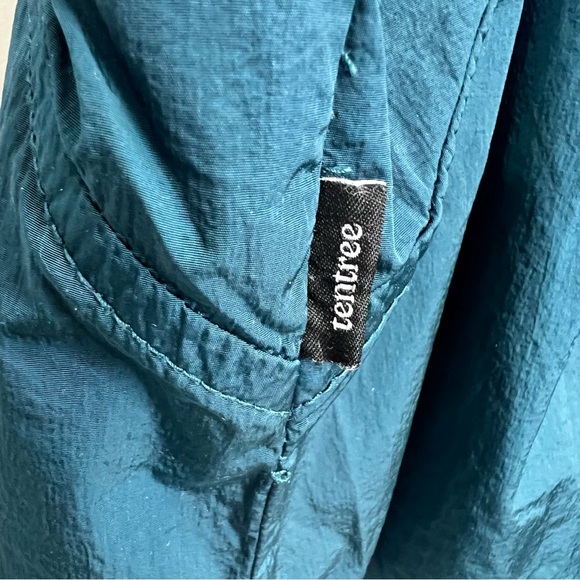 NWT TENTREE teal blue women's recycled nylon long jacket in reflecting pond M - Picture 11 of 17